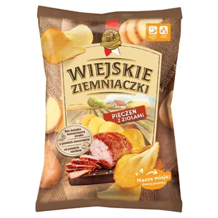 Wiejskie Ziemniaczki Chipsy ziemniaczane pieczeń z ziołami 130 g - Chipsy - miniaturka - grafika 1