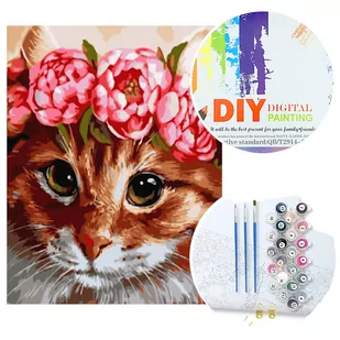 Malowanie po numerach W6516 Kot - Malowanie po numerach - miniaturka - grafika 1