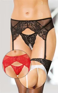 Garterbelt 3317 biały pas do pończoch i stringi (kolor biały, rozmiar S/M) - Akcesoria do bielizny - miniaturka - grafika 2