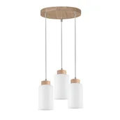 Lampy sufitowe - Spotlight Wisząca LAMPA skandynawska BOSCO 1720574 loftowa OPRAWA szklany ZWIS tuby okrągłe kaskada dąb olejowany biała 1720574 - miniaturka - grafika 1
