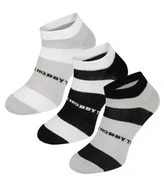 Majtki męskie - Skarpetki krótkie STRIPES trójpak biało-szaro-czarny-38-40 - miniaturka - grafika 1