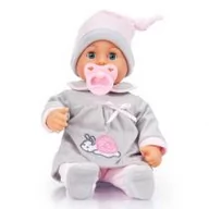 Lalki dla dziewczynek - Bayer Design Design lalka First Words Baby 38 cm szara - miniaturka - grafika 1
