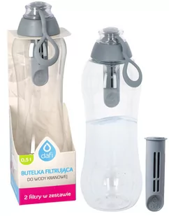 Butelka Filtrująca Dafi Soft 0,5L + 2 Filtry Szara Stalowa - Butelki filtrujące - miniaturka - grafika 1