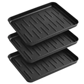 Skarpetki dla dzieci - Cozary Bandeja wodoodporny organizer na buty, 3 sztuki, praktyczny organizer na wejście z antypoślizgowego tworzywa sztucznego, czarny, idealny do butów i butów, 35 x 27 x 3 cm - miniaturka - grafika 1