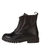 Botki damskie - lamino Skórzane botki w kolorze czarnym - miniaturka - grafika 1