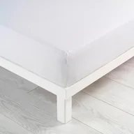 Prześcieradła - Białe dżerzejowe prześcieradło z gumką 90x190 cm Jersy – douceur d'intérieur - miniaturka - grafika 1