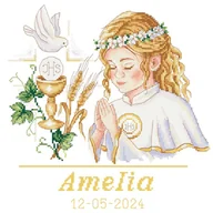 Pasmanteria - Haft krzyżykowy - Zestaw do haftu - Pamiątka Komunii - Dziewczynka - miniaturka - grafika 1