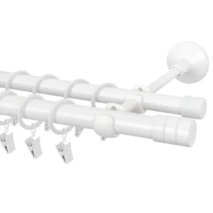Karnisz Forio 300 cm podwójny biały mat 16/19 mm Inspire - Karnisze - miniaturka - grafika 1