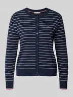 Swetry damskie - Kurtka z dzianiny o kroju regular fit z mieszanki bawełny - miniaturka - grafika 1