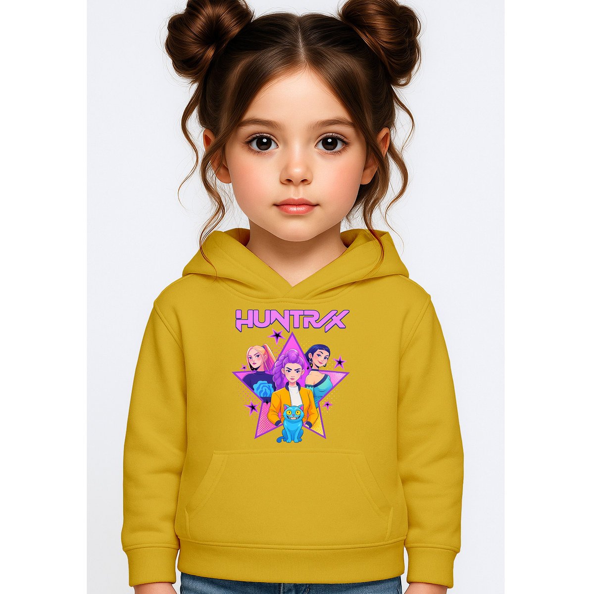 BLUZA DZIECIĘCA KPOP DEMON HUNTERS HUNTRIX 122-128 Z KAPTUREM BAWEŁNIANA