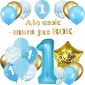 Baby shower i roczek - BALONY zestaw na ROCZEK 1 urodziny - miniaturka - grafika 1