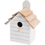 Karmniki dla ptaków - Budka LĘGOWA DLA PTAKÓW drewniana ozdobna domek BIAŁY 449001-B - miniaturka - grafika 1