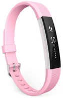Akcesoria do smartwatchy - PASEK DO ZEGARKA Fitbit Alta/HR RÓŻOWY SILIKON SREBRNA KLAMRA WODOODPORNY - miniaturka - grafika 1