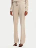 Spodnie sportowe damskie - Juicy Couture Spodnie dresowe Tina JCAPW045 Beżowy Regular Fit - miniaturka - grafika 1