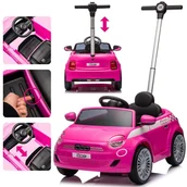 Chodziki - Jeździk Samochód Auto Pchacz Fiat 500 Prowadnik Samochód Dla Dzieci Dźwięk Różowy - miniaturka - grafika 1