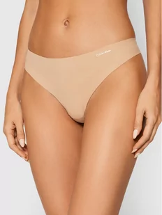 Calvin Klein Underwear Stringi 0000D3428E Beżowy - Majtki damskie - miniaturka - grafika 1