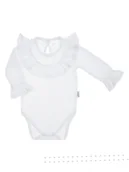 Body dla niemowląt - Dziewczęce body wizytowe białe Nicol r.62 - miniaturka - grafika 1