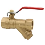 Zawory i kraniki - Valvex Zawór kulowy filtr DN15 dźwignia 1/2 - miniaturka - grafika 1