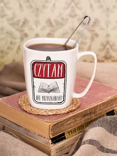 Kubek ceramiczny biały Czytam - nie przeszkadzać! - Kubki - miniaturka - grafika 1