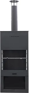 Westmann Stalowy grill kominkowy piec tarasowy Czarny 41x70x229cm - Paleniska ogrodowe - miniaturka - grafika 1