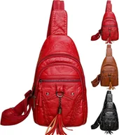 Torebki damskie - Morakot Skórzana torba na nosidło dla kobiet Wodoodporna torba crossbody Torba na klatkę piersiową Modna mała torebka plecakowa do podróży Piesze w... - miniaturka - grafika 1