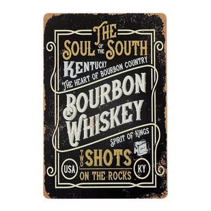 Tabliczka Dekoracyjna Metalowa Bourbon Whiskey - Dekoracje domu - miniaturka - grafika 1