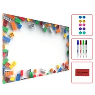 Tablice i flipcharty - Allboards Tablica magnetyczna metalowa KLOCKI 90x60cm MetalBoards blacha z nadrukiem na wszystkie rodzaje magnesów + zestaw akcesoriów GRATIS MB96_00021 - miniaturka - grafika 1