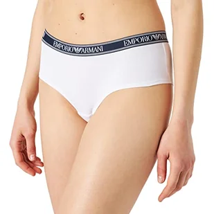 Emporio Armani Damskie spodnie z logo Iconic Cheeky, biały, XL - Spodnie damskie - miniaturka - grafika 1