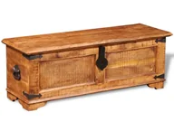 Pudła i pojemniki do przechowywania - Rustykalna skrzynia na pościel z drewna mango - Ilossa - miniaturka - grafika 1