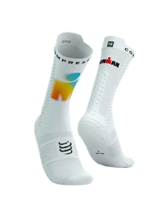 COMPRESSPORT Skarpetki rowerowe PRORACING SOCKS V4 BIKE IRONMAN 2025 white/sunrise - Skarpetki kolarskie - miniaturka - grafika 1