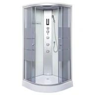 Kabiny z hydromasażem - KERRA Kabina prysznicowa z jasnym środkiem niski brodzik hydromasaż 90x90 Lisa WH Lisa WH - miniaturka - grafika 1