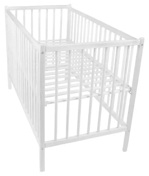 Łóżeczko Drewniane 120x60 Sosna Dla Dzieci Białe