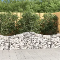 Ogrodzenia - vidaXL Kosze gabionowe, 9 szt, 200x50x60/80 cm, galwanizowane żelazo - miniaturka - grafika 1