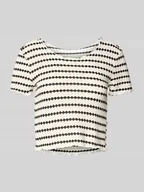Koszulki i topy damskie - T-shirt o kroju slim fit ze wzorem na całej powierzchni model ‘LEVA’ - miniaturka - grafika 1