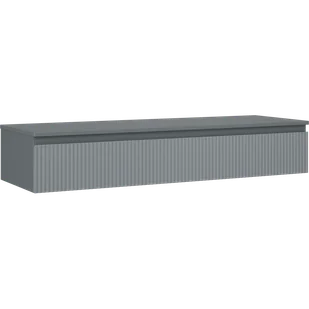 Mexen Rivel szafka łazienkowa podumywalkowa 140 cm z blatem, 1 szuflada, ryflowana , grafit mat - 91A20-14023-1-BFC66 - Szafki łazienkowe - miniaturka - grafika 1