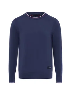 Tommy Hilfiger Męski sweter z dzianiny Mężczyźni Bawełna niebieski jednolity, M - Swetry męskie - miniaturka - grafika 1