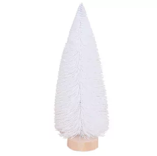 Choinka Sztuczna Na Pniu Z Brokatem 15Cm Biała - Ozdoby bożonarodzeniowe - miniaturka - grafika 1