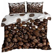 Pościel - Pościel 3D bawełna satyna 160x200cm KAWA - miniaturka - grafika 1