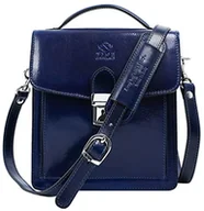 Teczki i aktówki - Time Resistance Skórzana mała teczka dla mężczyzn, brązowa torba crossbody, NIEBIESKI, S, Klasyczny - miniaturka - grafika 1