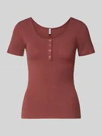 Koszulki i topy damskie - T-shirt o kroju slim fit z mieszanki bawełny ekologicznej Model 'KITTE' - miniaturka - grafika 1