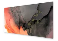 Dekoracje domu - Panel kuchenny HOMEPRINT Czarno pomarańczowy marmur 140x70 cm - miniaturka - grafika 1