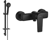 Zestawy baterii łazienkowych - Mexen Lynx DQ40 bateria prysznicowa z zestawem prysznicowym, czarna - 74594DQ40-70 - miniaturka - grafika 1