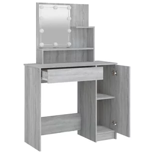 Lumarko Toaletka z LED, szary dąb sonoma, 86,5x35x136 cm - Toaletki - miniaturka - grafika 3