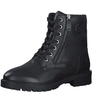 s.Oliver Damskie sztyblety Lace Boot Flat 5-25219-41, czarny, 42 EU - Botki damskie - miniaturka - grafika 1