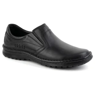 Buty męskie skórzane wsuwane 759MP czarne - Buty Olivier - Półbuty męskie - miniaturka - grafika 1
