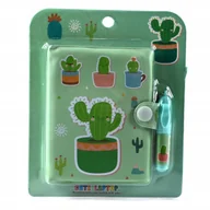 Szkolne artykuły papiernicze - ZIELONY NOTES Z DŁUGOPISEM MINI ZESZYT DLA DZIECI KAKTUS RÓŻNE KOLORY - miniaturka - grafika 1