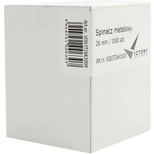 Spinacz metalowy trójkątny 26mm pudełko 1000szt. VO63T26K1000 VICTORY - Spinacze i klipsy do papieru - miniaturka - grafika 1