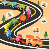 Kolejki i akcesoria - Kolejka drewniana - Dinozaury - miniaturka - grafika 1