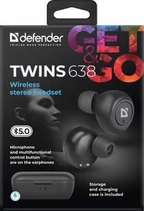 Defender TWINS 638 czarne - Słuchawki - miniaturka - grafika 1