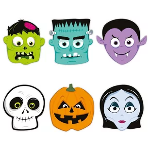 Maski papierowe halloween monsters potwory 6szt - Balony i akcesoria - miniaturka - grafika 1